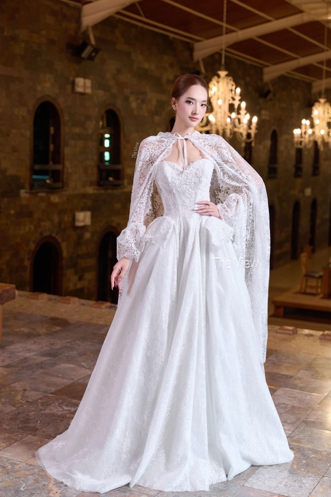 Váy Cưới Chữ A Eo Peplum 2 Vành: Che Bụng Dưới Cực Khéo, Tôn Dáng