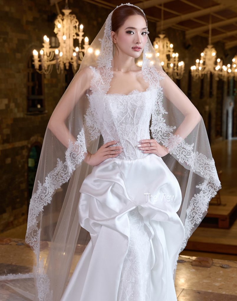 Váy Cưới Cúp Ngực Corset Dáng Suông Phối Tùng Bồng Hông Giấu Khuyết Điểm Vòng 2