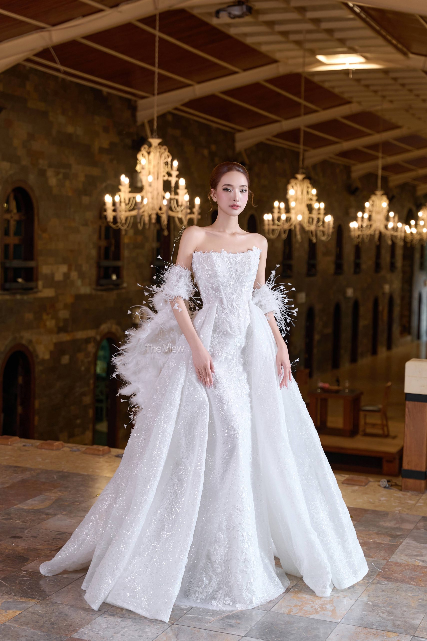 Váy cưới đuôi cá REN 2 mảnh, áo rời chân váy - phong cách Basque Waist Corset Váy cưới đuôi cá REN 2 mảnh, áo rời chân váy - phong cách Basque Waist Corset